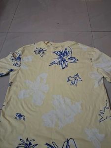 Yellow Floral Print T-Shirt