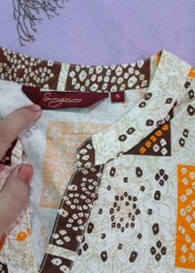 Sangria Vibrant Block Print Cotton Kurta