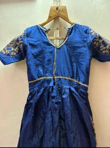 Royal Blue Embroidered full length gown