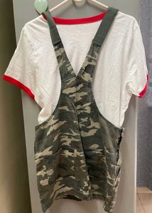 NEW camo pinafore dress