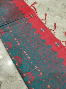 Beautiful Coral &amp; Teal Saree