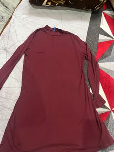 Maroon Long Sleeve Tunic Top