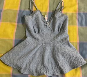 Cute Baby Blue Textured Camisole