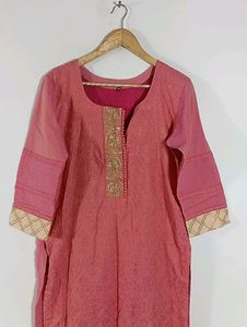 Pink Embroidered Kurta (Women)