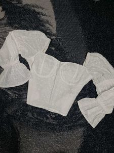 Chic White Eyelet Crop Top
