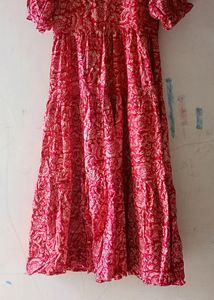 Women Fit And Flare Red Maxi Dress