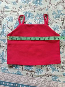 Bright Pink Ribbed Crop Top