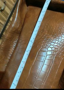 Frisbee Brown Pu Leather Handbag