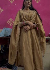 gown brown embroidery dress