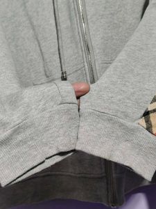 Burberry Grey Zip-Up Hoodie