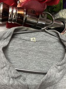 Grey Mandarin Collar Shirt
