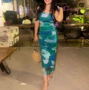 Mesh Ruched Bodycon Dress