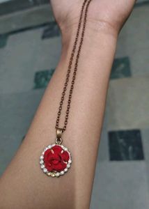 Red Rose Jewellery Set chain earings korean