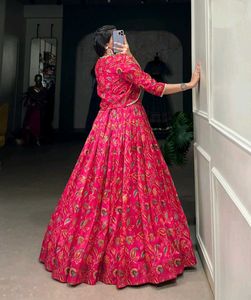 Floral pink lehenga