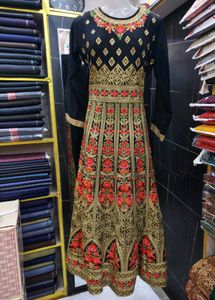 Black Heavy Embroidered Anarkali Gown