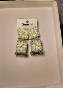 Elegant Golden Square Earrings
