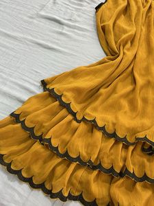 H&amp;M Yellow Tiered Ruffled Dress