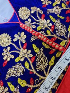 velvet and net anarkali kurti