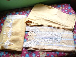 women cotton Blend Kurti Pant And Dupatta Set