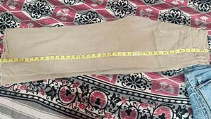 Khaki Wide Leg Jeans with Rips