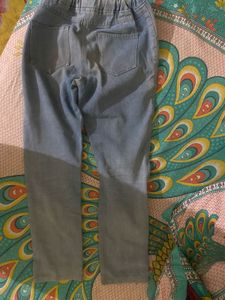 Light Wash Denim Jogger Pants