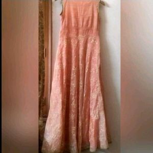 Ethnic gown with leggings and dupatta