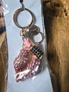 Mac Sparkly Lips &amp; Lipstick Keychain