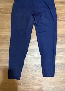 Cantabil Navy Blue Button Detail Pants