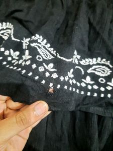 Black Embroided Off Shoulder Frock Size M To L