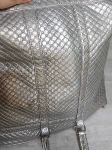 Big Size Silver Quilted Tote Bag