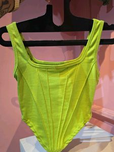 Lime Green Corset Style Tank Top