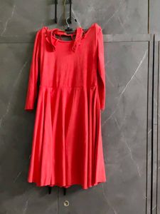Vibrant Red A-Line Dress