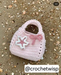 Crochet Pink Starfish Mini Bag