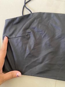 Sleek Black Spaghetti Strap Crop Top