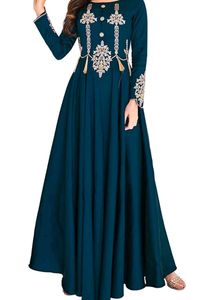 Elegant Teal Embroidered Ethnic Gown
