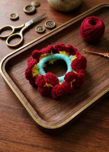 Handmade Crochet Flower Scrunchie