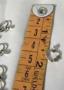 Heart Silver Metal Charms 10 pic Pendants