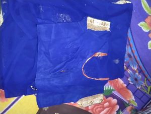 Elegant Blue Embroidered Saree