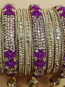 Elegant Purple Stone Bangles