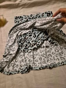 ice blue lopard print skirt w inner shirts