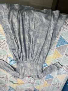 Stylish Grey Paisley Print Kurta