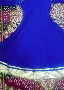 Blue Colour Dress White Sequence Work