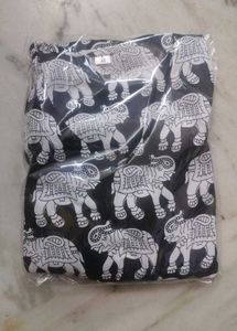 🖤 Kalamkari Black Elephant Dress