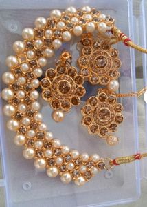 Partwear Cotton Gown With Jwellery Set