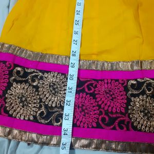 Tailor Made Gold Ethnic Embroidery Anarkali Kurti