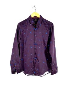Dark Purple Printed Shirt For Men's