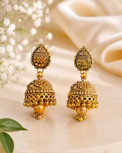 Antique Gold Jhumka Earrings
