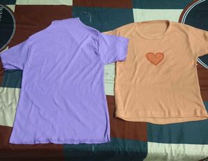 Cute Heart Print & Lavender T-Shirts