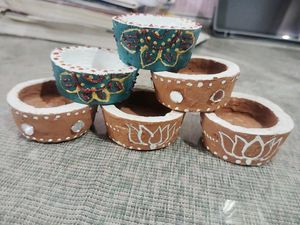 Handmade Terracotta Candle Holder Set of 6 | Hand-