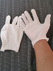 White, Cotton Gloves For Boys N Girls